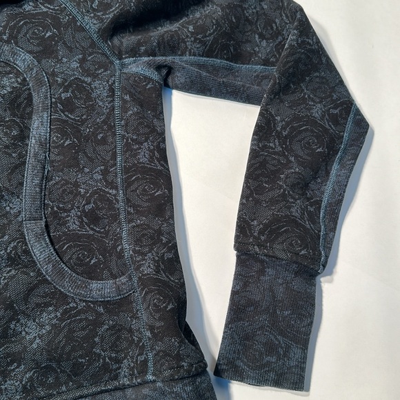 Lululemon FloralScuba Hoodie Womens 4 Full Zip Thumbholes - Picture 5 of 9